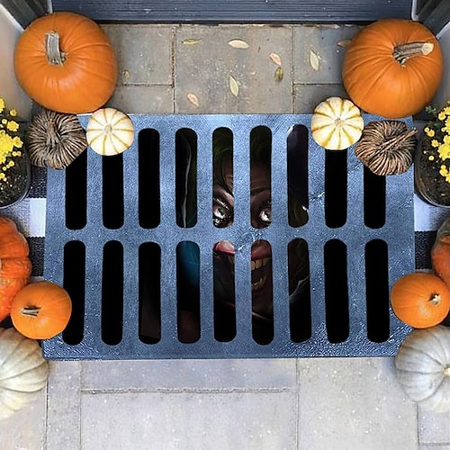 

Alfombrilla de suelo de payaso de halloween, alfombrilla de puerta, trampa de impresión 3d, alfombra de noche para sala de estar y dormitorio