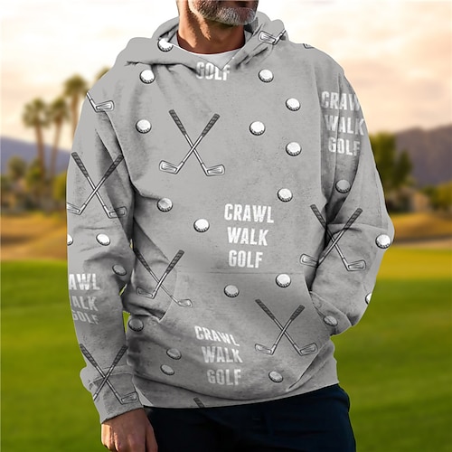 

Homens roupas de golfe moletom de golfe pulôver de golfe Respirável Secagem Rápida Com bolsos Manga Longa Vestuário de golfe Roupas de golfe Normal Estampado Primavera Outono Tênis Golfe Pickleball