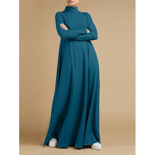 

Robe casual Robe d'hiver Robe unie Femme robe longue Poche Extérieur Plein Air du quotidien Mode Vêtement de rue Mao manche longue 2023 Ample Noir Bleu Violet S M L XL XXL