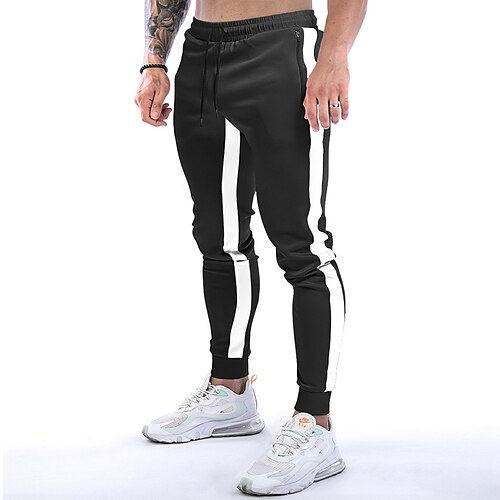 

Homme Joggings Pantalon Jogging Pantalon Poche Cordon Taille elastique marinière Confort Respirable Extérieur du quotidien Sortie Mode Décontractées Noir Gris Clair