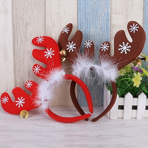 

Christmas Decorations Christmas Feather Bells Large Deer Antlers Christmas Headband Headband Christmas Party Supplies Hair Buckle