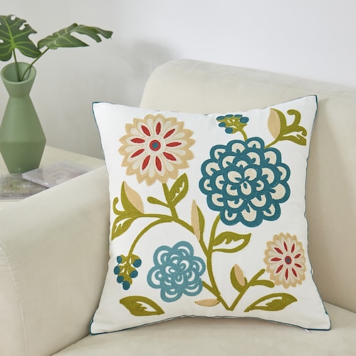 

Capa de almofada bordada floral fronha decorativa de hortênsia capa de almofada para sofá sofá-cama banco sala de estar 1 peça