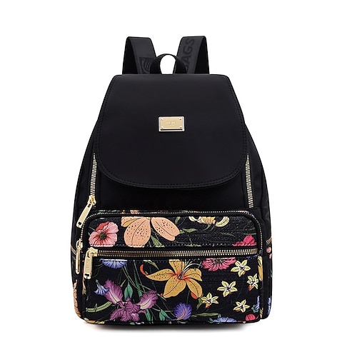 

Femme sac à dos Extérieur du quotidien A Fleur Nylon Ajustable Respirable Poids Léger Fermeture Noir bleu Noir Violet Noir Beige