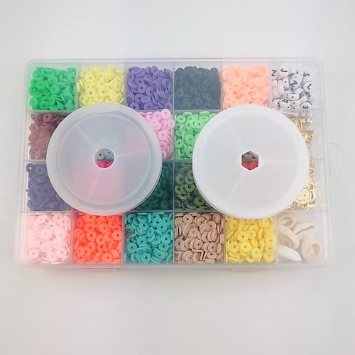 4600 PCS Clay Beads Bracelet Making Kits 24 Colors Beads Supplies