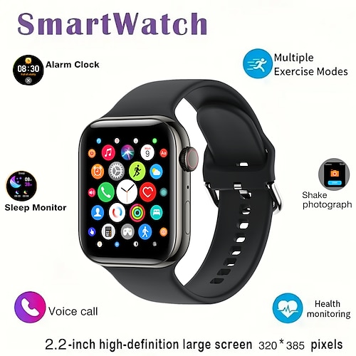 

M9 Smartwatch 2.2 Zoll Smartwatch Fitnessuhr Bluetooth Temperaturüberwachung Schrittzähler Anruferinnerung Kompatibel mit Android iOS Damen Herren Langer Standby Freisprechanlage Wasserdicht IP 67