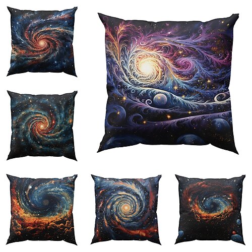 

Funda de almohada de doble cara, 4 piezas, galaxy planet, funda de cojín cuadrada decorativa suave, funda de almohada para dormitorio, sala de estar, sofá, silla