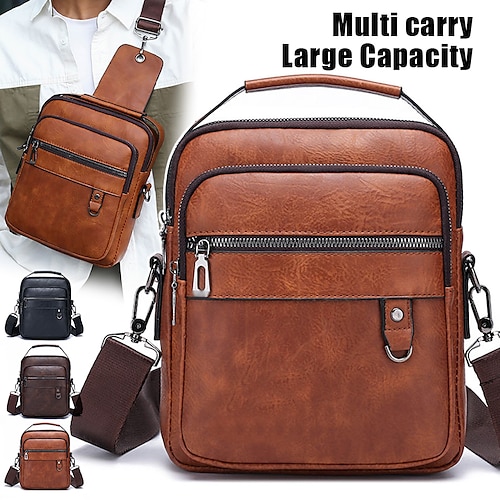 

Homme Sac bandoulière Sac d'épaule Sac de messager faux cuir du quotidien Vacances Fermeture Grande Capacité Etanche Poids Léger Couleur unie JEE kaki à pois JEE tache brune Tache noire JEE