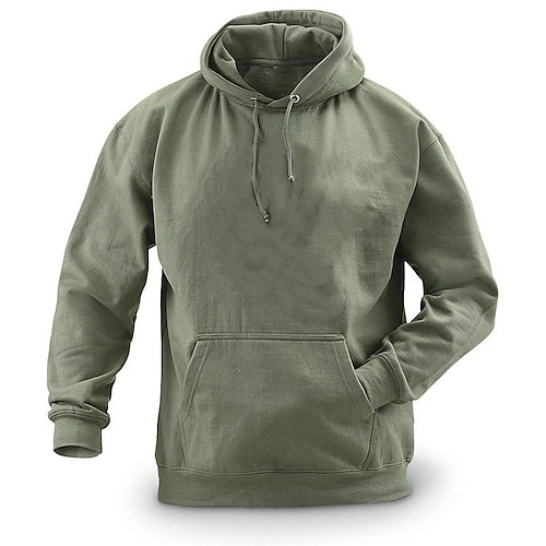 

Men's Hoodie Army Green Hooded Plain Sports Outdoor Daily Holiday Streetwear Cool Casual Spring Fall Clothing Apparel Hoodies Sweatshirts