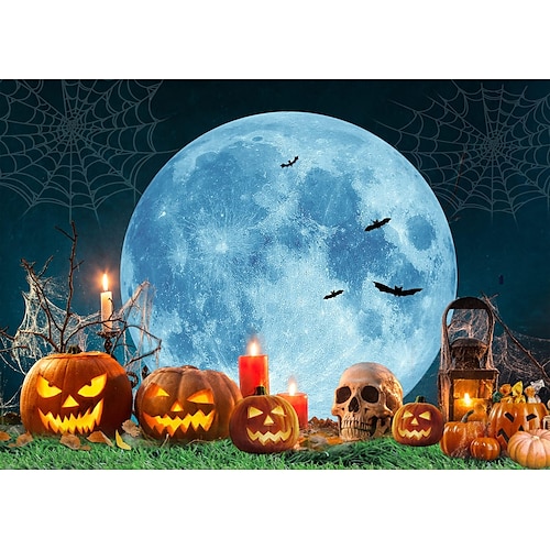 

ltlyh 7x5ft Halloween-Fotografie-Hintergrund, Sternenhimmel, Mondnacht-Hintergrund, Halloween-Fotohintergrund, Horror-Nacht-Hintergrund, gruseliger Kürbis-Mond-Hintergrund