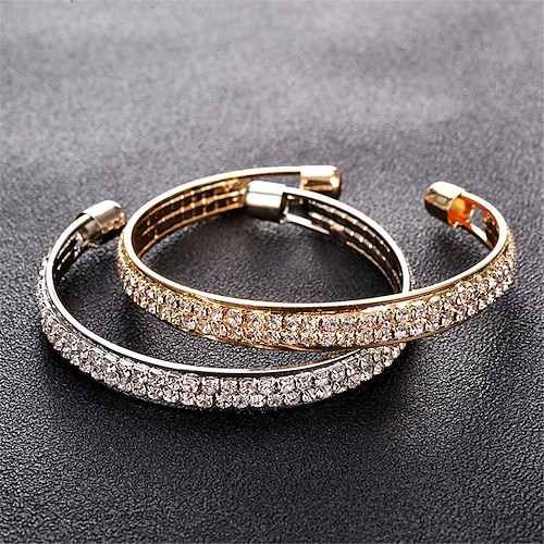 

1 pçs clássico coração luxo strass pulseira brilhante jóias ouro rosa para festa de casamento presente à noite festival de aniversário