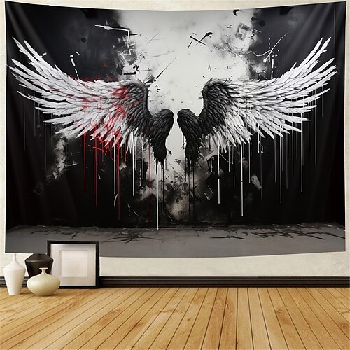 

Graffiti Angel Wings Hanging Tapestry Wall Art Large Tapestry Mural Decor Photograph Backdrop Blanket Curtain Home Bedroom Living Room Decoration