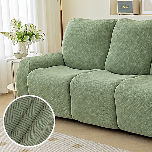 

Super Stretch 1/2/3/4 Seats Recliner Chair Sofa Couch Cover,Non Slip Soft Sofa Slipcover, Washable Spandex Geometric Jacquard Reclining Furniture Protector for Kids, Pets