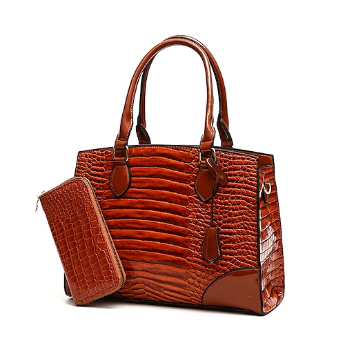 

Damen Handtasche Taschen-Set PU-Leder Täglich Hohe Kapazität Feste Farbe Schwarz Braun Grün
