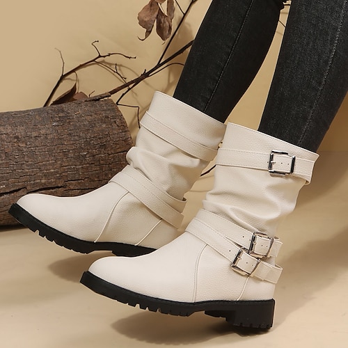 

Mulheres Botas Coturnos Botas de Moto Botas desleixadas Ao ar livre Diário Botas da panturrilha Inverno Salto de bloco Dedo Apontado Elegante Casual Minimalismo Caminhada Cetim zíper Côr Sólida Preto