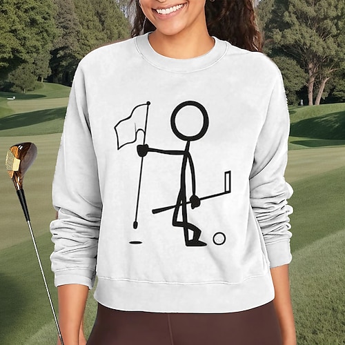 

Femme Sweat à capuche de golf Pull de golf Respirable Séchage rapide Avec poches manche longue Vêtements de golf Vêtements d'extérieur de golf Standard Imprimé Printemps Automne Tennis Le golf