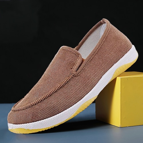 

Herren Loafer Slip On Komfort-Müßiggänger Loafer aus Stoff Vintage Brautkleider schlicht Outdoor Täglich Wanderschuhe Stoff Warm Körpergröße erhöhen Komfortabel Kamel Grau Herbst Winter