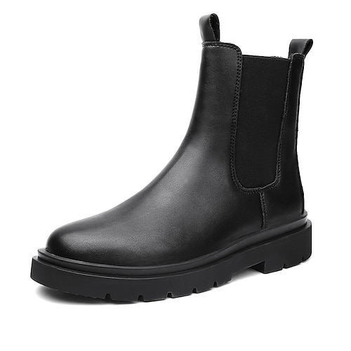 

Herren Stiefel Springerstiefel Arbeitsschuhe Motorradstiefel Brautkleider schlicht Britisch Täglich Wanderschuhe PU Körpergröße erhöhen Mittelhohe Stiefel Schwarz Herbst Winter