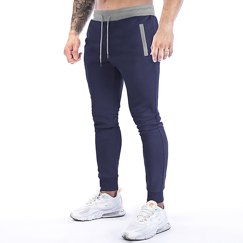 

Homens Calça esportiva Calças Esportivas Corredores Calças Bolsos Com Cordão Tecido Conforto Respirável Ao ar livre Diário Para Noite Moda Casual Preto Cinza Claro