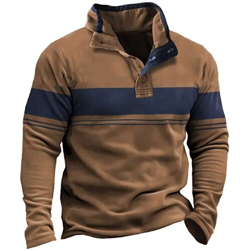 

Herren Sweatshirt Pullover Braun Stehkragen Farbblock Sport Natur Täglich Festtage Strassenmode Basic Brautkleider schlicht Frühling Herbst Bekleidung Kapuzenpullover Sweatshirts