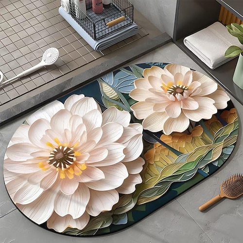 

3D-Blumen-weiche Bodenmatte, Badezimmermatte, Toilettenmatte, saugfähige rutschfeste Matte, Fußmatte