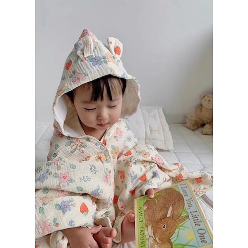 

explosif type a quatre couches gaze lavée coton bébé cape peignoir couverture couverture coton enfants capuche serviette de bain Vente en gros