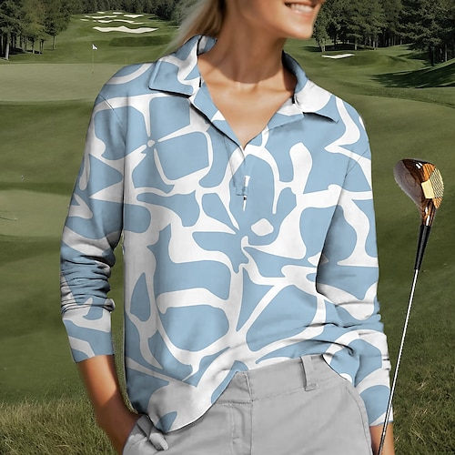 

Mujer Camisas de polo Camiseta de golf Transpirable Secado rápido Dispersor de humedad Manga Larga Ropa de golf ropa de golf Ajuste regular Geométrico Primavera Otoño Tenis Golf pepinillo