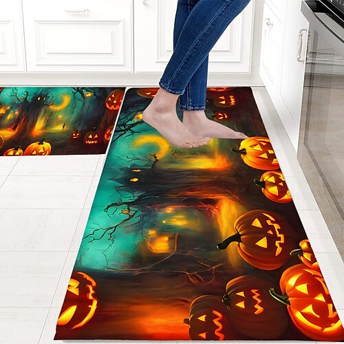 

Almofada absorvente de lama de diatomáceas de halloween para decoração de casa, cozinha e banheiro, confortável almofada de pés macios monstro de abóbora