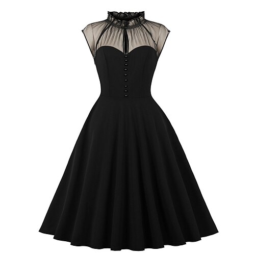 

Retro Antiguo 1950s Vestido swing vestido de halloween Audrey Hepburn Mujer Cosplay Disfraz Mascarada Ropa Cotidiana Cita Vestido