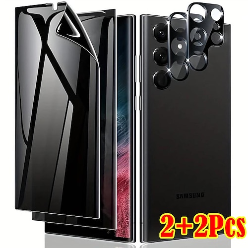 

[2 2 pacotes] para samsung galaxy s20 5g fe s21 plus s22 protetor de tela ultra privacidade [suporte para leitor de impressão digital] filme de hidrogel flexível adesivo completo de privacidade