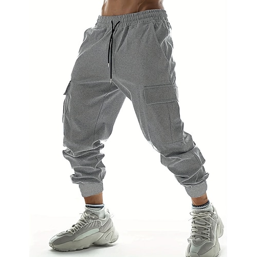 

Men's Sweatpants Joggers Trousers Drawstring Elastic Waist Plain Comfort Breathable Outdoor Daily Going out 100% Cotton Fashion Casual Black Gray