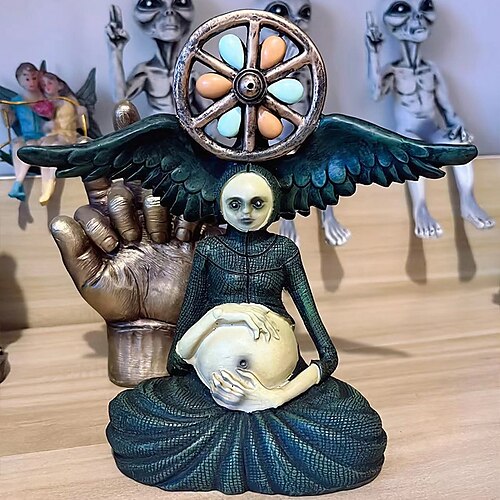 

Halloween-Hexe-Gartendekoration – Hexenfigur, Dekoration, Harzstatue, Horror-Albtraum-Hexe-Skulptur, Ziergarten, gruseliger Ziergarten