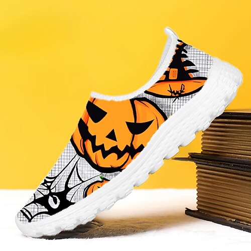 

Hombre Mujer Zapatillas de deporte Halloween Zapatos Confort Deportivo Exterior Diario Calzado de fitness y entrenamiento cruzado Zapatos de Paseo Tejido Templado Altura Incrementando Cómodo Negro