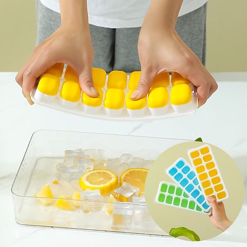 Ice Cube Trays 14 Grids Silicone Ice Cube Molds with Removable Lid