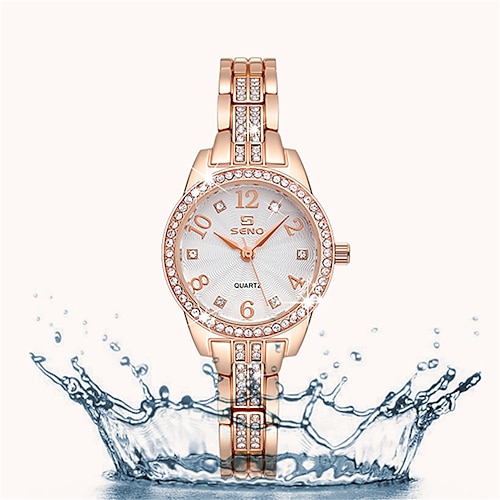 

Reloj de cuarzo seno para mujer, reloj de pulsera informal elegante formal de cuarzo analógico, reloj de acero inoxidable resistente al agua, reloj femenino