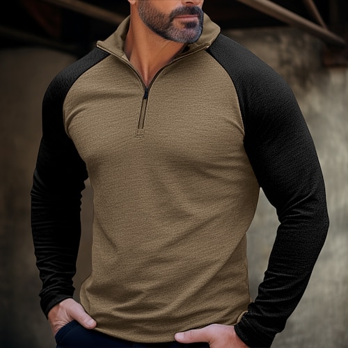 

Herren Sweatshirt Pullover Zip Up Sweatshirt Weiß Purpur Braun Grün Grau Troyer Halber Reißverschluss Farbblock Sport Natur Täglich Festtage Strassenmode Basic Brautkleider schlicht Frühling