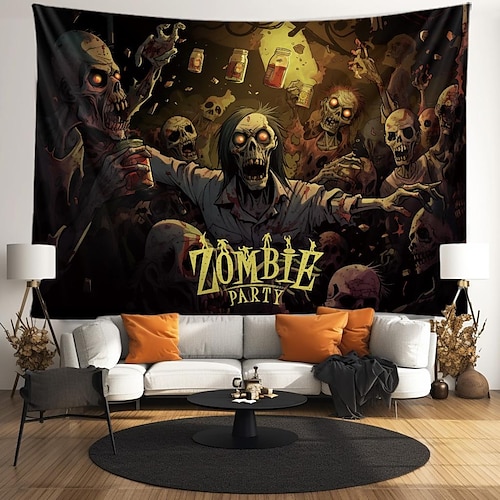 

halloween zumbi festa tapeçaria pendurada arte da parede grande tapeçaria mural decoração fotografia pano de fundo cobertor cortina casa quarto sala de estar decoração