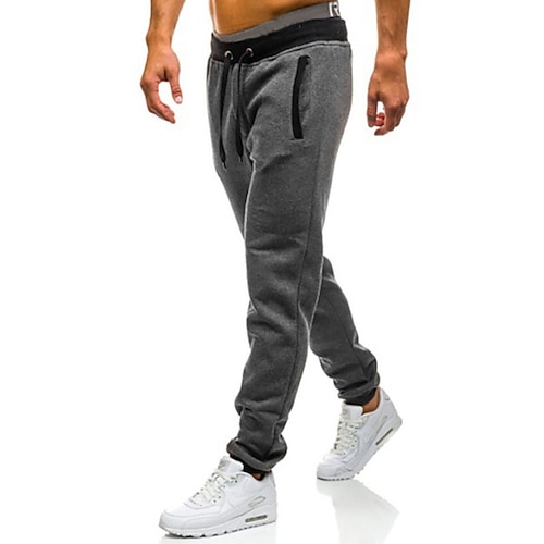 

Hombre Pantalones de Deporte Pantalón Jogger Pantalones Bolsillo Plano Comodidad Transpirable Exterior Diario Noche Moda Casual Negro Gris Claro