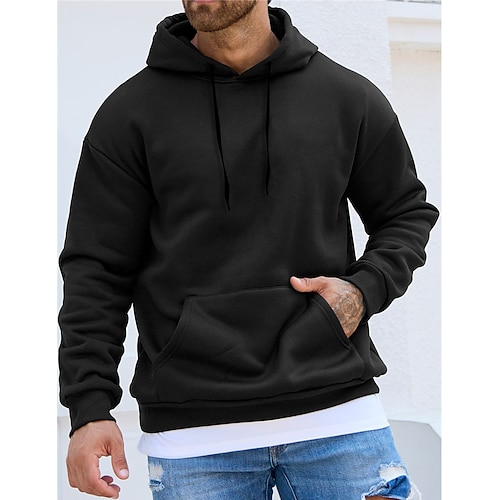 

Homens Moletom Preto Branco Vermelho Com Capuz Tecido Desportos e Ar livre Diário Feriado Roupa de rua Legal Casual Primavera Outono Roupa Moletons Moletons