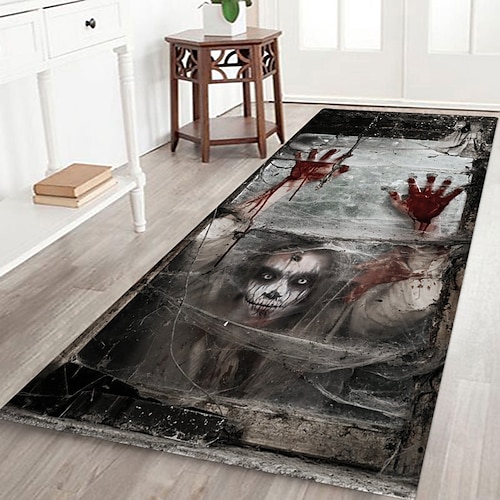 

Horror Halloween Collection Pattern Printing Design Ghost Castle Indoor Kitchen Entrance Floor Mat Non slip Pad