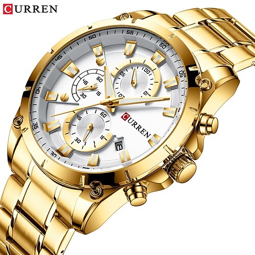 

Curren Herren-Quarzuhren, klassische Business-Uhr, Luxus-Quarz-Armbanduhr, Chronograph, Edelstahluhr, Uhren 8360