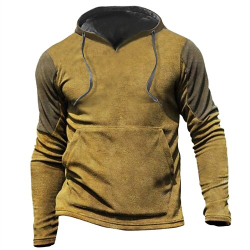 

Herren Hoodie Sweatshirt Kapuze Braun Mit Kapuze Farbblock Sport Natur Täglich Festtage Strassenmode Cool Brautkleider schlicht Frühling Herbst Bekleidung Kapuzenpullover Sweatshirts