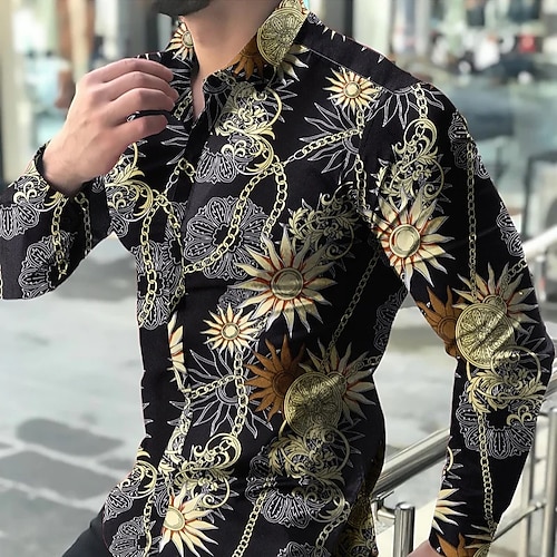 

Herren Hemd Blumen Grafik-Drucke Umlegekragen Gelb Rosa Marineblau Purpur Outdoor Strasse Langarm Bedruckt Bekleidung Modisch Strassenmode Designer Brautkleider schlicht