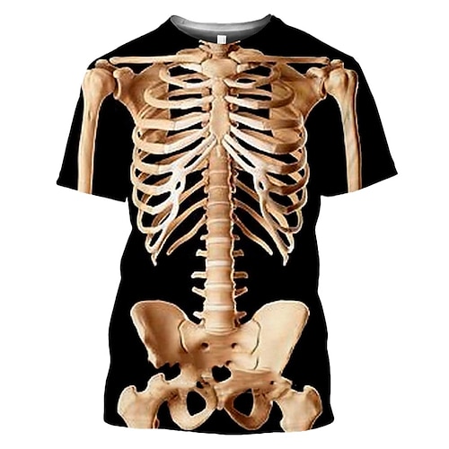 

Halloween Squelette / Crâne Manches Ajustées 3D Art graphique Tee-shirt Pour Homme Femme Unisexe Adulte Impression 3D 100 % Polyester Soirée Vacances