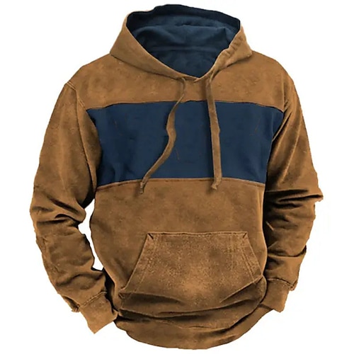 

Herren Hoodie Sweatshirt Kapuze Braun Mit Kapuze Farbblock Patchwork Sport Natur Täglich Festtage Strassenmode Cool Brautkleider schlicht Frühling Herbst Bekleidung Kapuzenpullover Sweatshirts