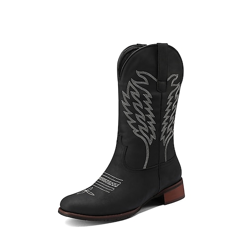 

Homme Bottes Bottes Cow boy Rétro Vintage Classique Extérieur du quotidien Faux Cuir Polyuréthane Brun foncé Noir Vert Automne Hiver