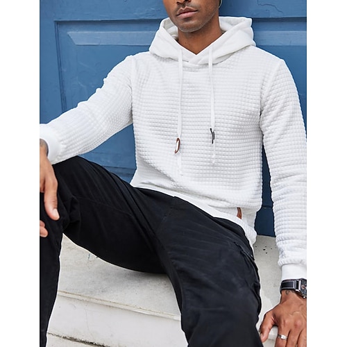 

Herren Hoodie Sweatshirt Kapuze Schwarz Weiß Dunkelgray Mit Kapuze Glatt Sport Natur Täglich Festtage Strassenmode Cool Brautkleider schlicht Frühling Herbst Bekleidung Kapuzenpullover Sweatshirts