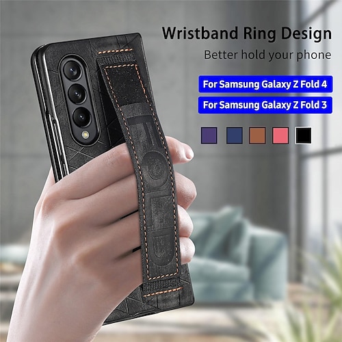 

teléfono Funda Para Samsung galaxia Z Fold 5 Z Fold 4 Z Fold 3 Funda Trasera Portátil Marco Antigolpes Piel Retro Palabra / Frase TPU Cuero de PU