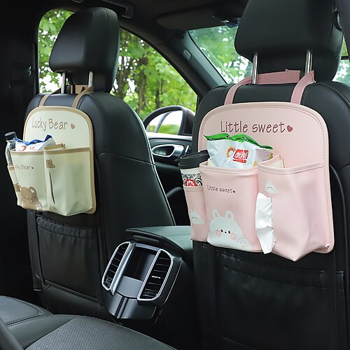 

sac de rangement arrière de siège de voiture de bande dessinée sac de rangement de voiture multifonctionnel mignon fournitures d'intérieur de voiture 1pc