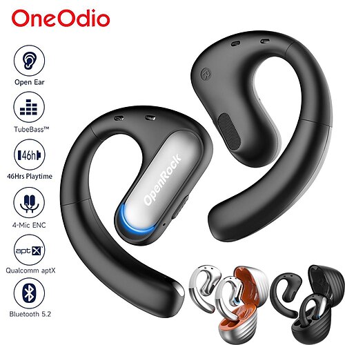 

Oneodio OpenRock Pro Open-Ear-Funkkopfhörer, Sport-Air-Conduction-Bass-Kopfhörer, Bluetooth 5.2-Ohrhörer, TWS mit 4 Mikrofonen