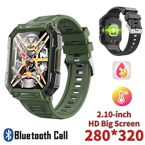 

696 F307 Smartwatch 2.1 Zoll Smartwatch Fitnessuhr Bluetooth Temperaturüberwachung Schrittzähler Anruferinnerung Kompatibel mit Android iOS Damen Herren Freisprechanlage Nachrichterinnerung